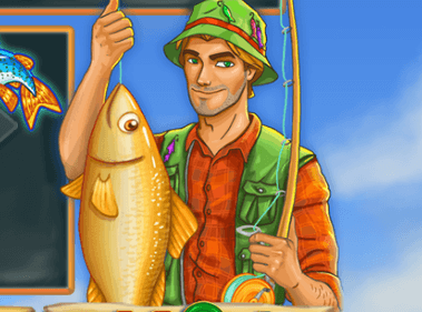 Fish catching mechanic illustration showing Fisherman collecting fish values