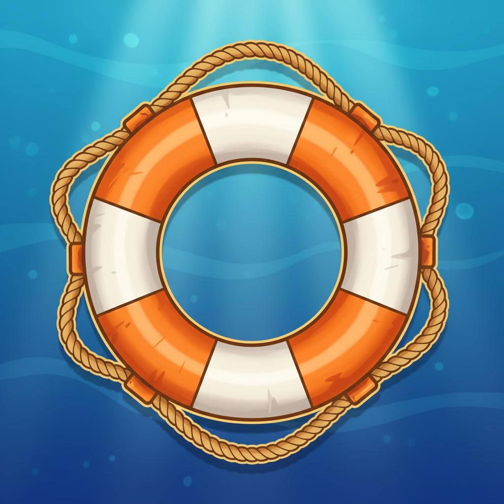 Life Preserver Ring - orange and white