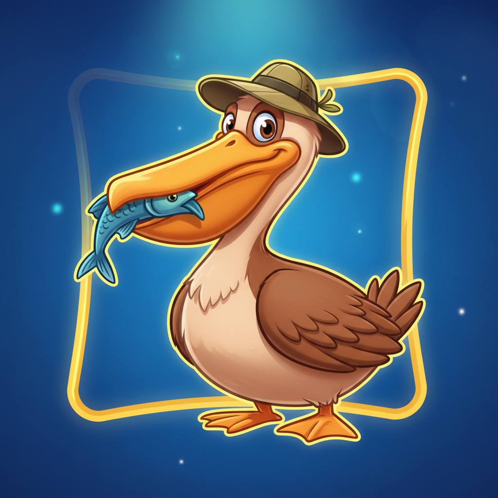 Pelican symbol - brown bird